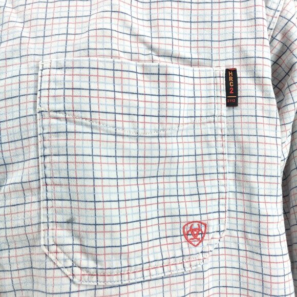 Ariat FR Work Shirt Mens 2XL XXL Flame Resistant HRC2 Plaid Button Up 10014857 - Picture 3 of 15